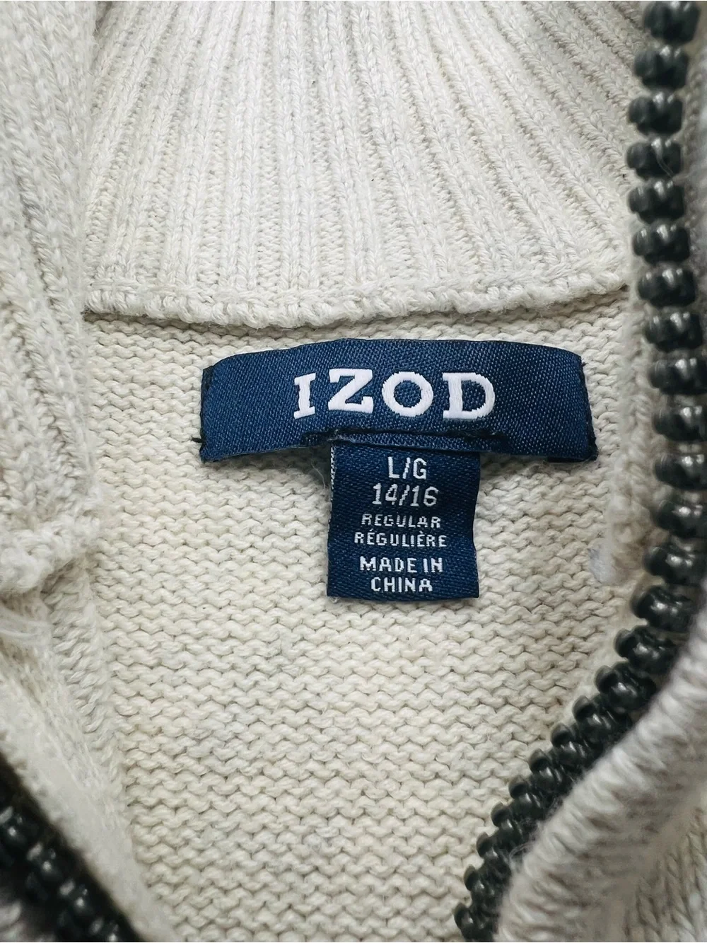 IZOD Boys Fair Isle Quarter Zip Sweater 14/16